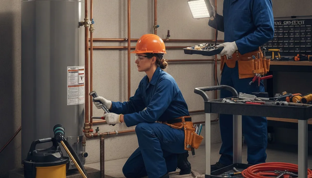 Plumber repairing residential pipes in Nashville, TN for local plumbing repair service