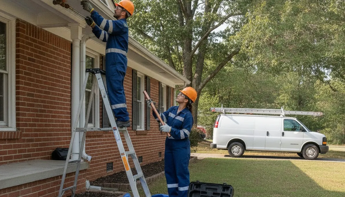 Nashville, TN plumber repairing a leak for a local plumbing service